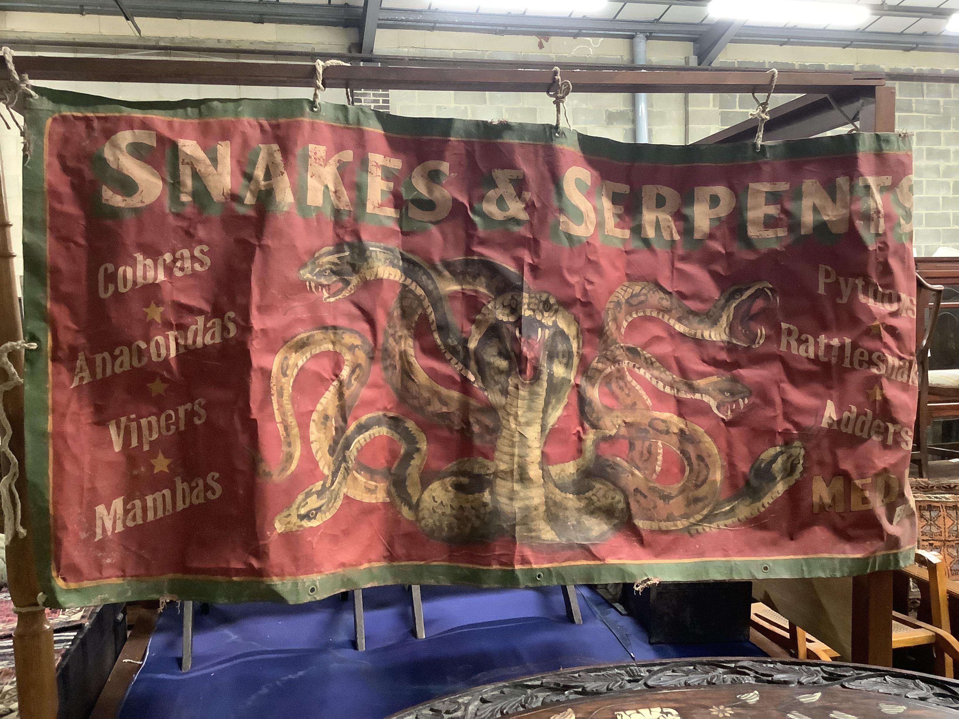 A painted canvas ‘snakes and serpents’